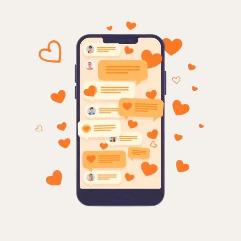 Ilustración de un teléfono celular con notificaciones de redes sociales acumulándose